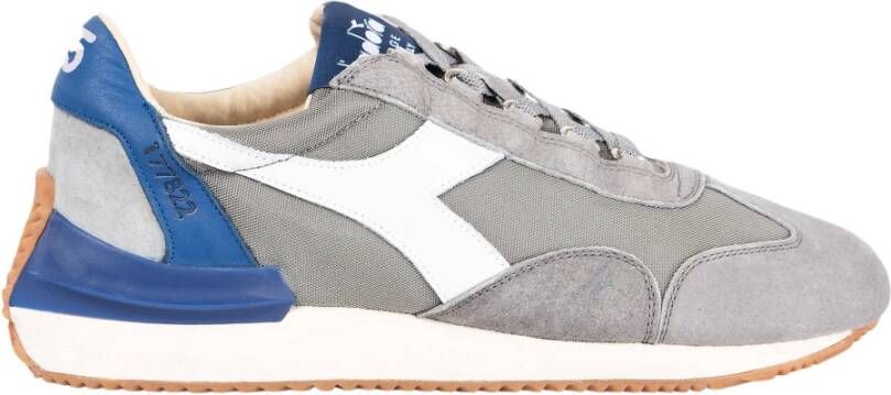 Diadora Grijze Leren Sneakers met Veters Multicolor Heren