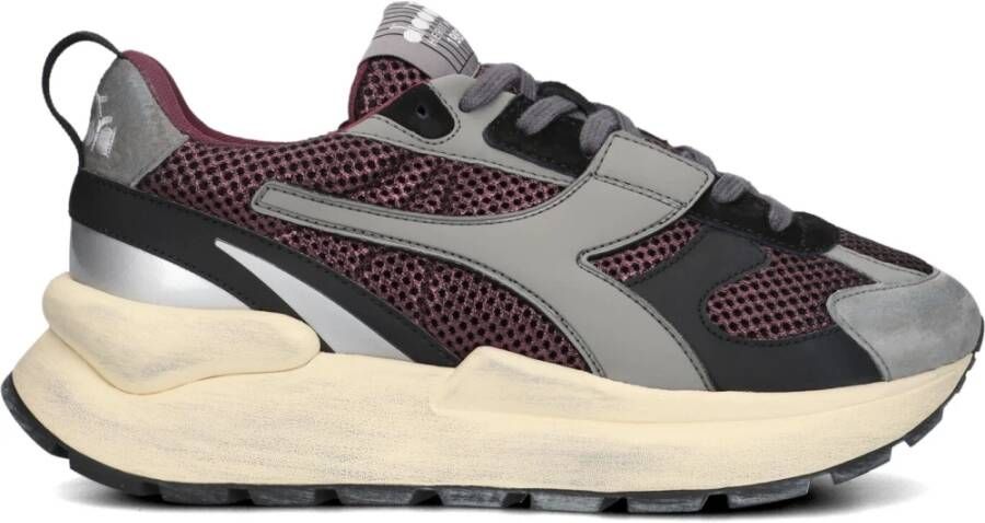 DIADORA Lage Sneakers Dames Mesh Runner Maat: 39 Materiaal: Leer Kleur: Grijs