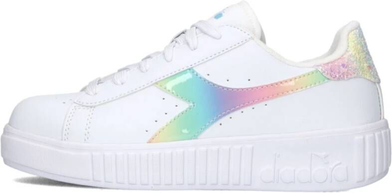 Diadora Regenboog Lage Top Sneakers Game Step Bloom White Dames