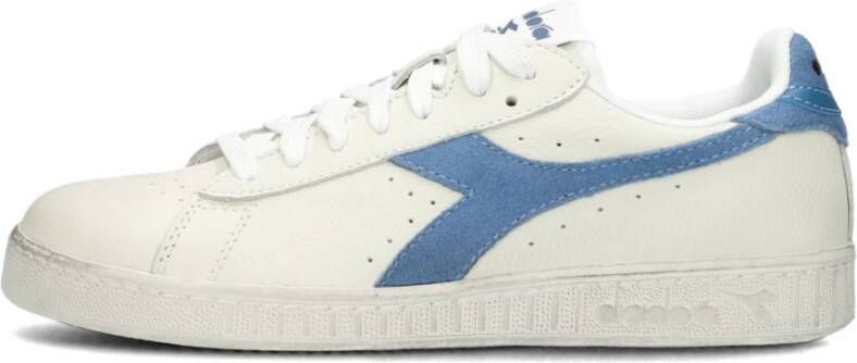 Diadora Retro Lage Sneakers Blauwe Accenten White Dames