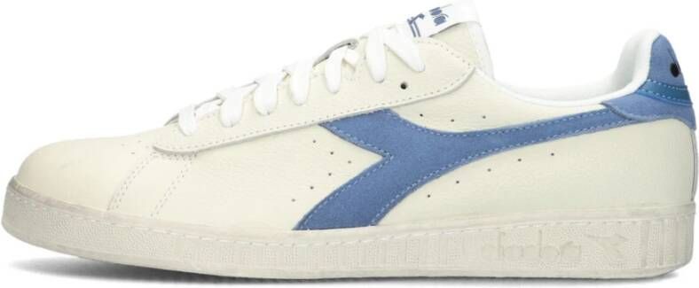 Diadora Retro Lage Sneakers Blauwe Accenten White Heren