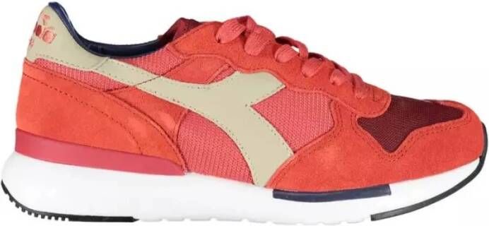 Diadora Stijlvolle Rode Stoffen Sneaker Red Dames