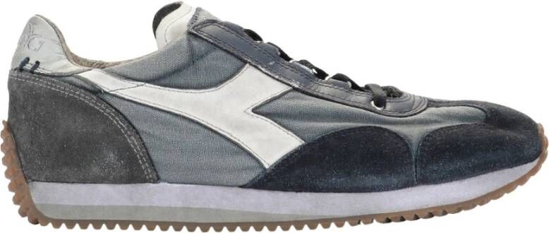 Diadora Premium Unisex Sneakers Equipe H Dirty Stone Wash Evo Blauw Heren