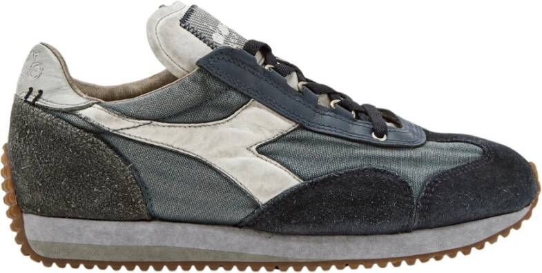 Diadora Premium Unisex Sneakers Equipe H Dirty Stone Wash Evo Blauw Heren