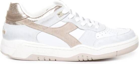 Diadora B-560 Crackle Lame'Wn sneaker van leer met suède details