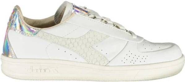 Diadora Witte vetersneakers met contrastdetails White Dames