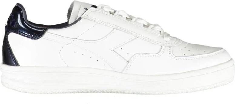 Diadora Elegante witte vetersneakers met contrastdetail White Dames