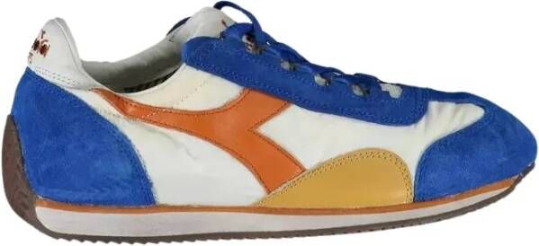 Diadora Contrasterende Lace Sneakers met Uniek Design Blue Dames