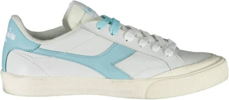 Diadora Witte Vetersneakers met Contrastdetails White Dames