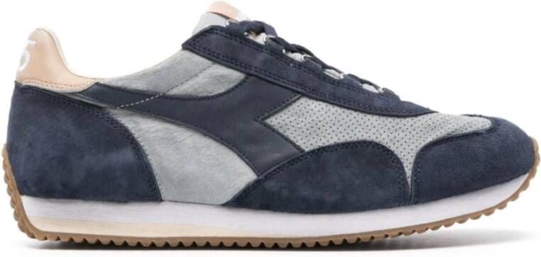 Diadora Suede Panelled Sneakers Steel Blue Gray Heren