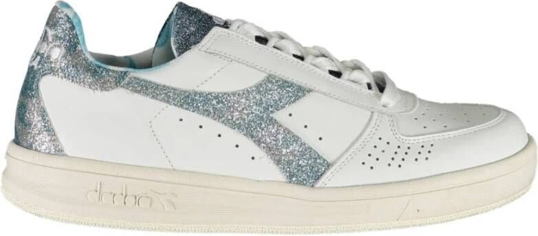 Diadora Stijlvolle contrast sportschoenen met vetersluiting White Dames