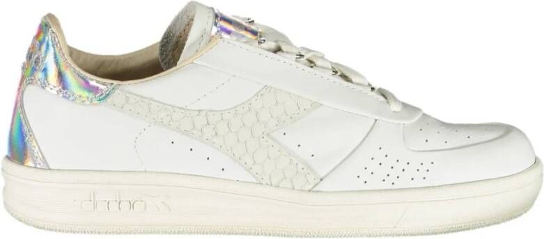 Diadora Witte vetersneakers met contrastdetails White Dames