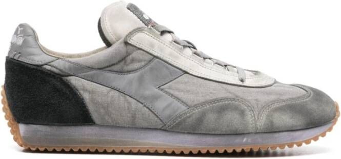 Diadora Witte Canvas Sneakers Vetersluiting Suède Multicolor Heren