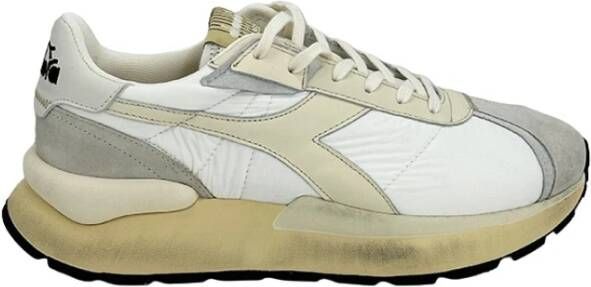 Diadora Witte Sneaker met Grijze Suède Neus White Heren