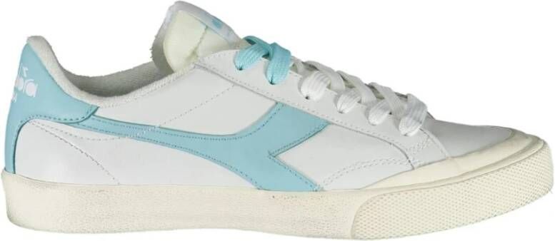 Diadora Witte Vetersneakers met Contrastdetails White Dames