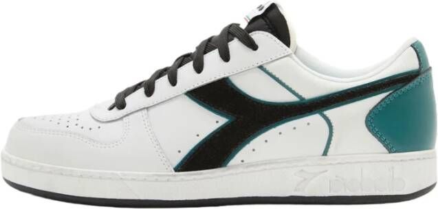 Diadora Witte Zwarte Blauwe Leren Sneakers White Dames