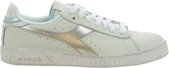 Diadora Zilver Lage Waxed Sneakers White Dames