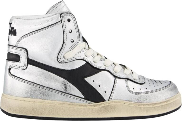 Diadora Zilver Metallic Basket Sneakers Gray Dames