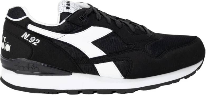 Diadora Zwarte Sportieve Vetersneakers Black Heren