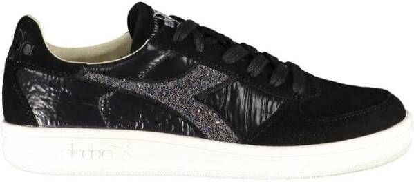 Diadora Zwarte Stoffen Sneaker met Swarovski Kristal Inzetstukken Black Dames