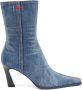 Diesel D-Allas Bt Ankle boot in washed denim Blue Dames - Thumbnail 1