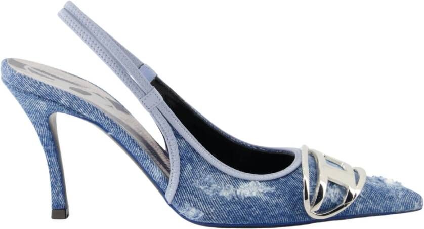 Diesel D-Venus SB Slingback pumps in distressed denim Blue Dames