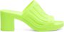 Diesel Gehakte neon rubberen zwembadslippers Green Dames - Thumbnail 1