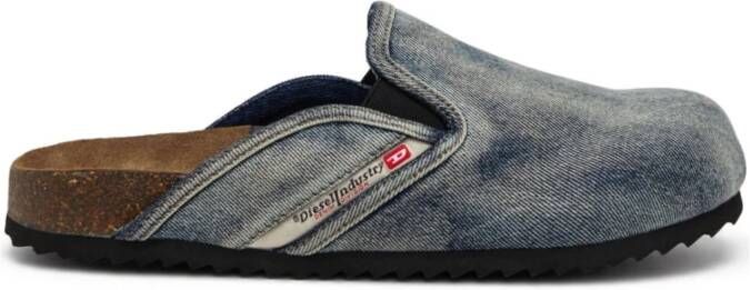 Diesel Indigo Blauw Slip-On Logo Voetbed Blue Heren