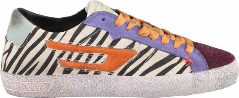 Diesel Leren damessneakers met rubberen zool Multicolor Dames