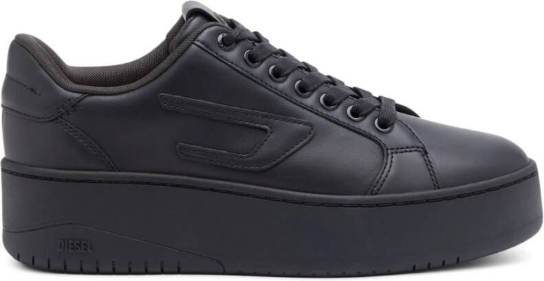 Diesel Leren platform sneakers Black Unisex