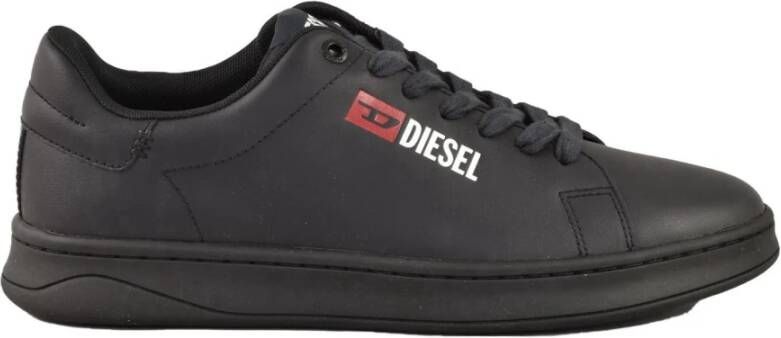 Diesel Leren Sneakers met Rubberen Zool Black Heren