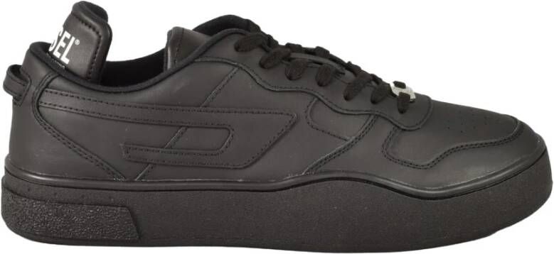 Diesel Leren Sneakers met Rubberen Zool Black Heren