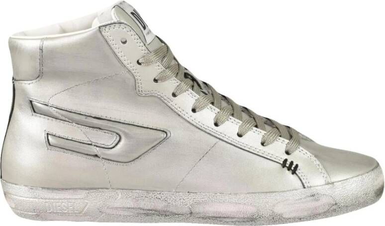 Diesel Leren Sneakers met Rubberen Zool Gray Dames