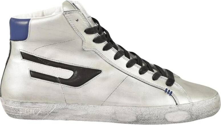 Diesel Leren sneakers met rubberen zool Gray Heren