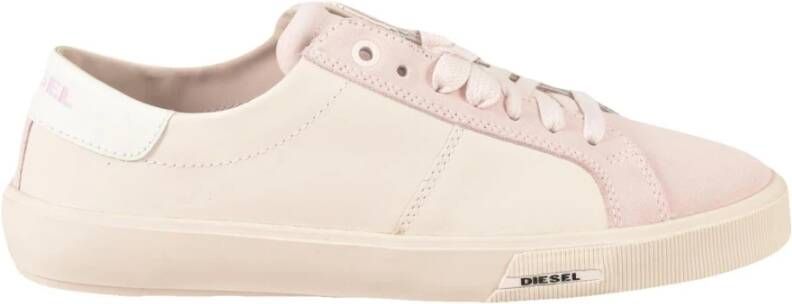 Diesel Leren sneakers met rubberen zool Pink Dames