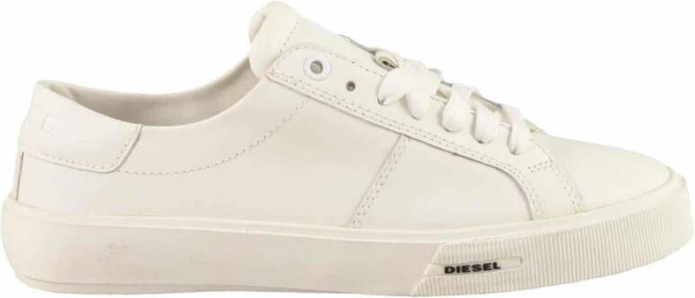 Diesel Leren Sneakers met Rubberen Zool White Dames