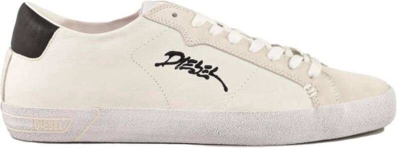 Diesel Leren Sneakers met Rubberen Zool White Heren