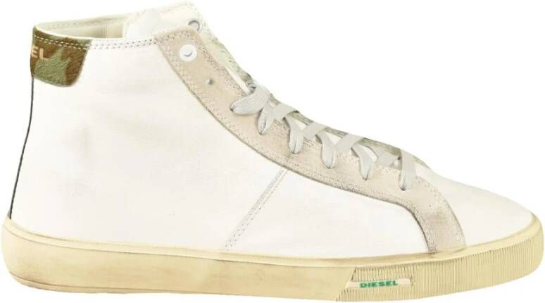 Diesel Leren Sneakers met Rubberen Zool White Heren