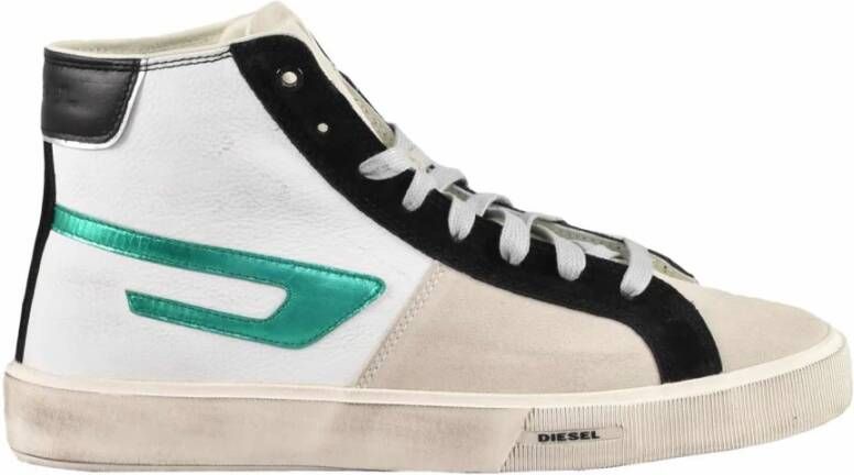 Diesel Leren Sneakers met Rubberen Zool White Heren