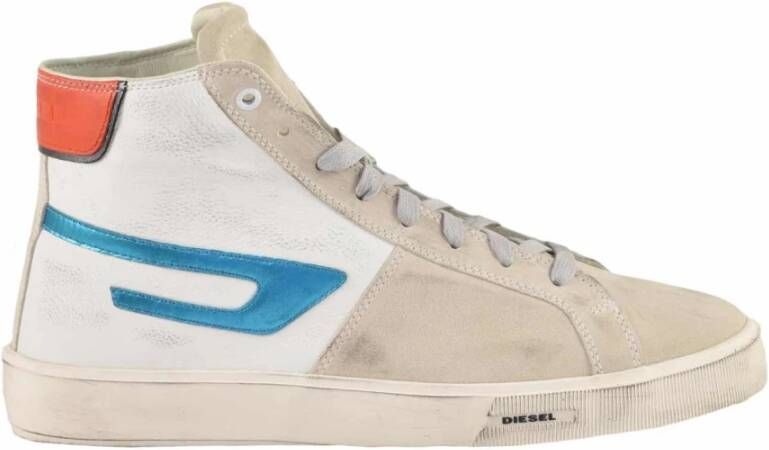 Diesel Leren Sneakers met Rubberen Zool White Heren