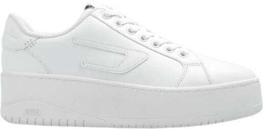 Diesel Leren platform sneakers White Unisex