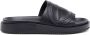 Diesel Sa-Slide D Oval PU slides with embossed Oval D Black Unisex - Thumbnail 8