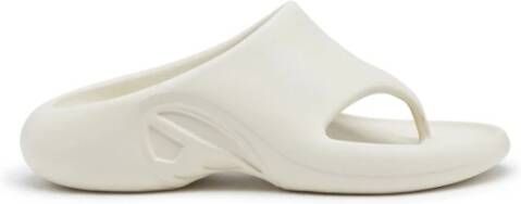 Diesel Moderne Unisex Sandalen met Unieke Sabot Vorm White