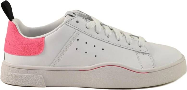 Diesel Leren Sneakers met Rubberen Zool White Dames