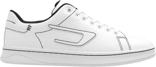 Diesel Witte Leren Sneakers met Gekleurd Patroon White Heren