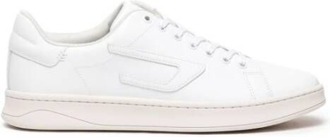 Diesel S-Athene Low-top leather sneakers with D patch White Heren