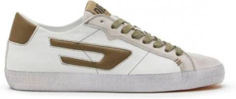 Diesel Witte Leren Sneakers met Veters Multicolor Heren