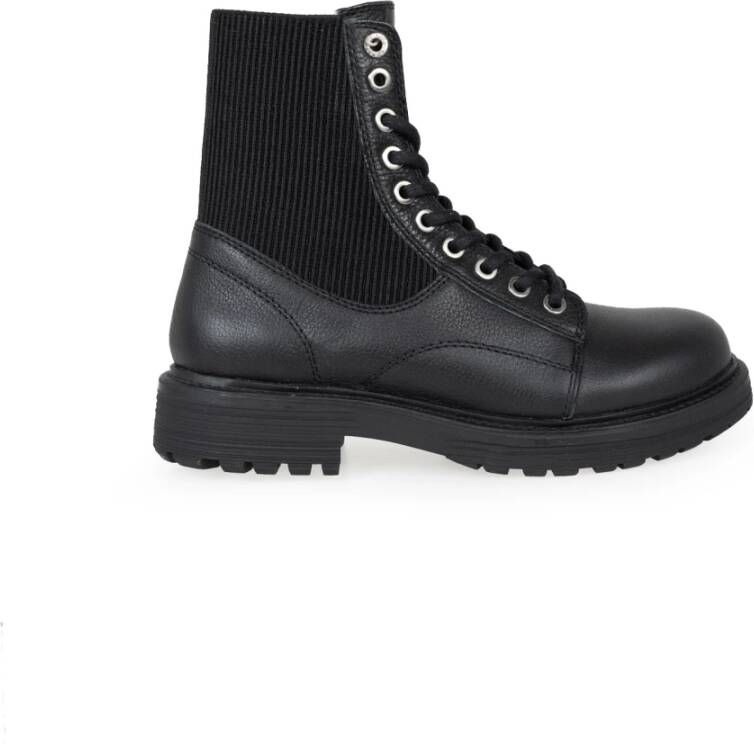 Diesel Stijlvolle Veterschoenen Werklaarzen Black Dames