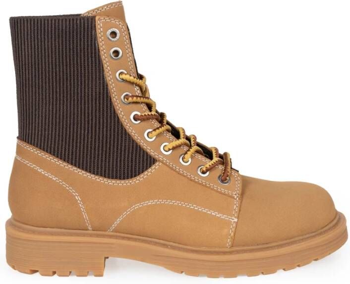 Diesel Stijlvolle Veterschoenen Werklaarzen Brown Dames