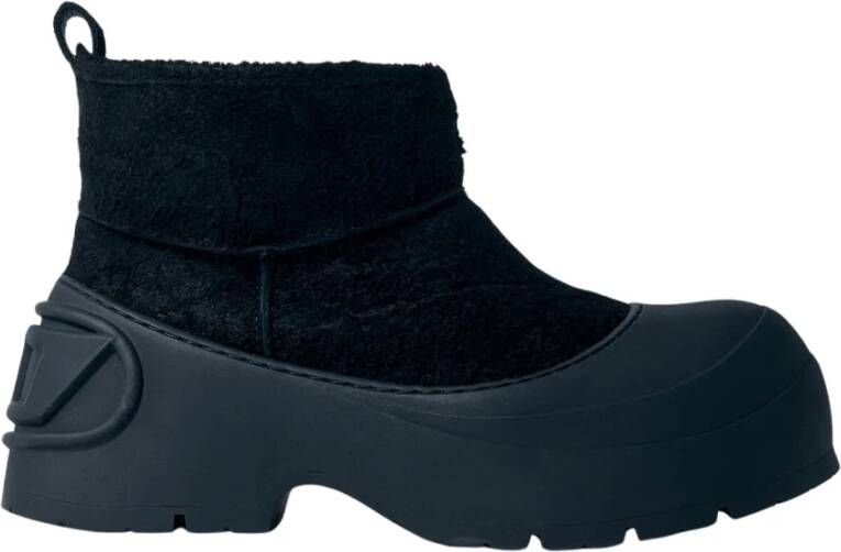 Diesel Suede Montone Laarzen met Chunky Zool Black Heren